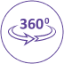 Graphical arrow icon depicting 360 degree movement 