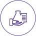 Graphical representation for hand with a sack and shares in it