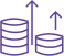 Graphical representation of the stack of coins with arrows pointing up